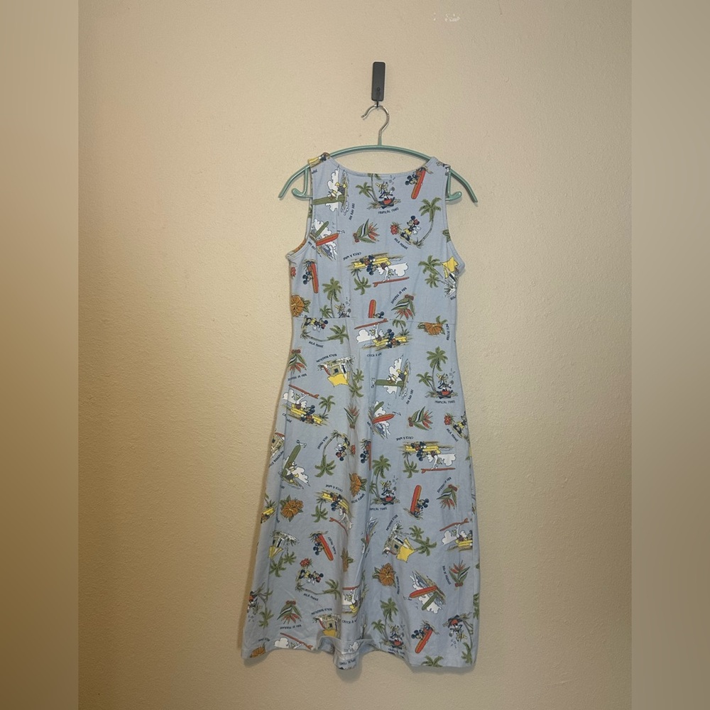 Disney Shopping Vintage Tiki Hawaiian Print Surplice Dress Mickey Minnie Medium - Picture 5 of 6